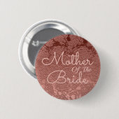 Roos Gold Elegant Wedding Moeder Bride Ronde Button 5,7 Cm (Voorkant /achterkant)