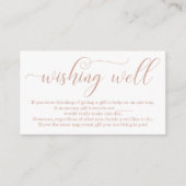 Roos Gold Elegant Wishing Well Wedding Informatiekaartje (Voorkant)