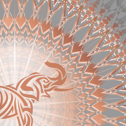"Roos Gold Elephant Radiance" | Elephant Mandala Wandkleed