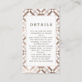 Roos Gold & elke kleur Herfst Plaid bruiloft Detai Informatiekaartje (Voorkant)