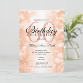 Roos Gold Elke Leeftijd Verjaardagsfeest Shimmer L Kaart (Staand voorkant)