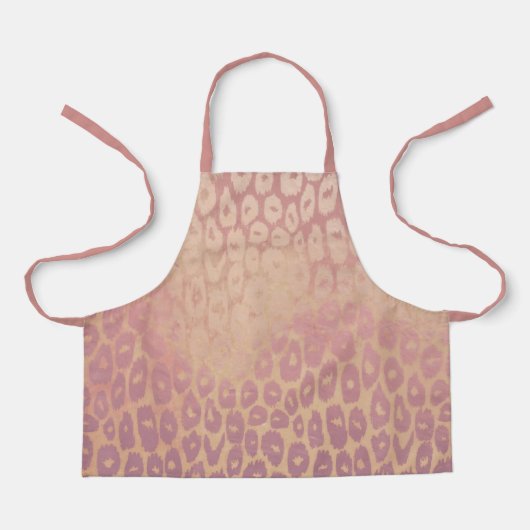 Roos Gold en beige Glitter Leopard Texture Schort (Voorkant)