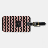 Roos Gold en Black Chevron Bagagelabel (Voorkant horizontaal)