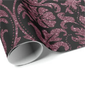 Roos Gold en Black Floral Patten Cadeaupapier (Rol Hoek)