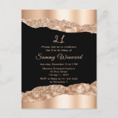 Roos Gold en Black Glam Tears Verjaardagsfeest Briefkaart (Voorkant)