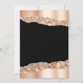 Roos Gold en Black Glam Tears Verjaardagsfeest Kaart (Achterkant)