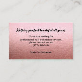 Roos Gold en Black Nail Technician Visitekaartje (Achterkant)