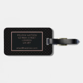 Roos Gold en Black Polka Dot Bagagelabel (Achterkant horizontaal)