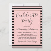 Roos Gold en Black Stripe Bachelorette Party Kaart (Voorkant)