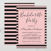 Roos Gold en Black Stripe Bachelorette Party Kaart (Voorkant / Achterkant)