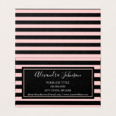 Roos Gold en Black Stripe Hair en Make-up Visitekaartje (Binnenkant ongevouwen)
