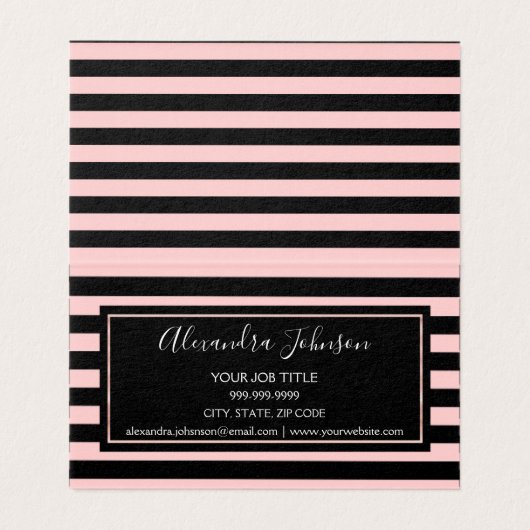 Roos Gold en Black Stripe Hair en Make-up Visitekaartje (Binnenkant ongevouwen)