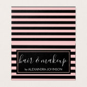 Roos Gold en Black Stripe Hair en Make-up Visitekaartje (Buitenkant ongevouwen)