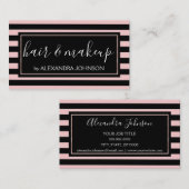 Roos Gold en Black Stripe Hair en Make-up Visitekaartje (Voorkant / Achterkant)