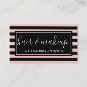 Roos Gold en Black Stripe Hair en Make-up Visitekaartje (Voorkant)