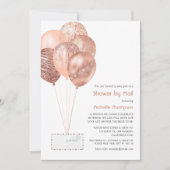 Roos Gold en Blush Baby of Vrijgezellenfeest per p Kaart (Voorkant)