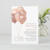 Roos Gold en Blush Baby of Vrijgezellenfeest per p Kaart (Staand voorkant)