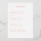 Roos Gold en Blush Cocktail Bachelorette Weekend Folie Uitnodiging (Achterkant)