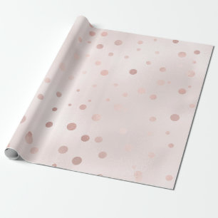 Roos Gold en Blush Confetti Cadeaupapier