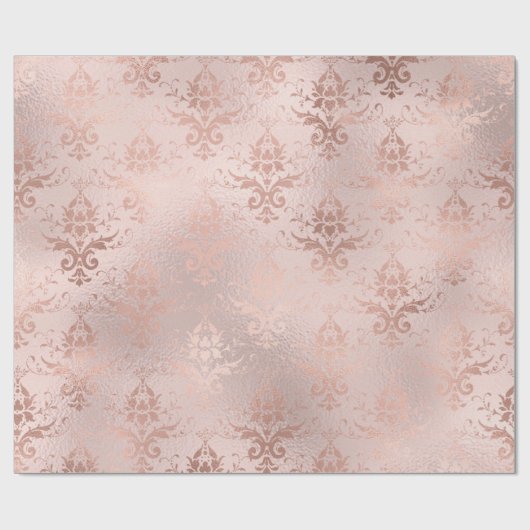Roos Gold en Blush Damask Cadeaupapier (Vlak)