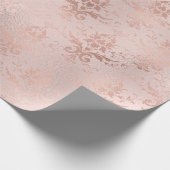 Roos Gold en Blush Damask Cadeaupapier (Hoek)