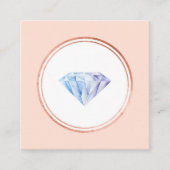 Roos Gold en Blush Diamond Wedding Planner Vierkante Visitekaartje (Voorkant)