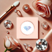 Roos Gold en Blush Diamond Wedding Planner Vierkante Visitekaartje