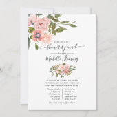 Roos Gold en Blush Floral Baby shower per post Kaart (Voorkant)