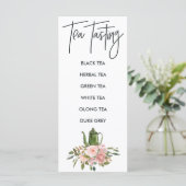 Roos Gold en Blush Floral Bridal Tea Tasting Menu (Staand voorkant)