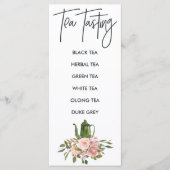 Roos Gold en Blush Floral Bridal Tea Tasting Menu (Voorkant)