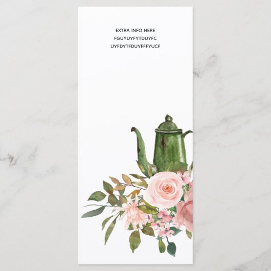 Roos Gold en Blush Floral Menu (Achterkant)