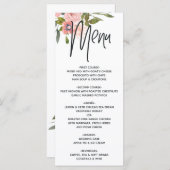 Roos Gold en Blush Floral Menu (Voorkant / Achterkant)