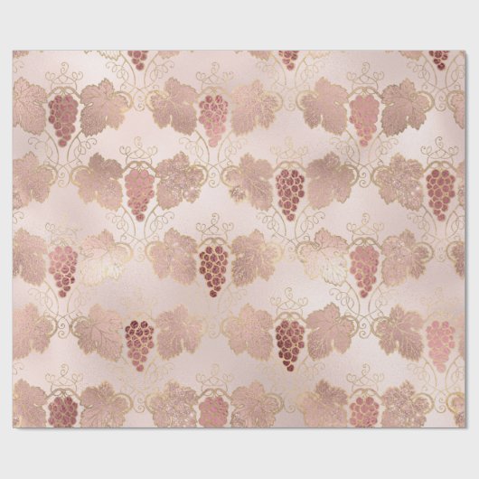 Roos Gold en Blush French Wine themed Cadeaupapier (Vlak)