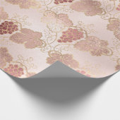 Roos Gold en Blush French Wine themed Cadeaupapier (Hoek)