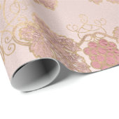 Roos Gold en Blush French Wine themed Cadeaupapier (Rol Hoek)