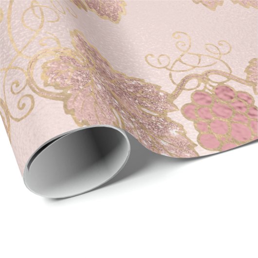Roos Gold en Blush French Wine themed Cadeaupapier (Rol Hoek)