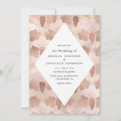 Roos Gold en Blush French Wine themed Wedding Kaart (Voorkant)