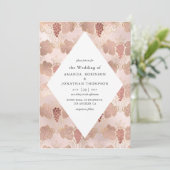 Roos Gold en Blush French Wine themed Wedding Kaart (Staand voorkant)