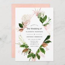 Roos Gold en blush Geometric Greenery Wedding