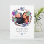 Roos Gold en Blush Geometric Photo Wedding Save The Date (Staand voorkant)