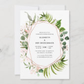 Roos Gold en Blush Geometrische bruidsmeisjes Lunc Kaart (Voorkant)