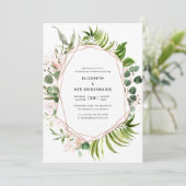 Roos Gold en Blush Geometrische bruidsmeisjes Lunc Kaart (Staand voorkant)