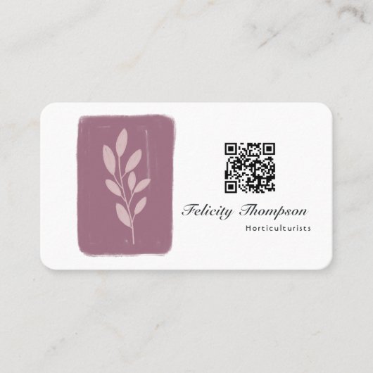 Roos Gold en Blush Horticulture QR Code Visitekaartje (Voorkant)