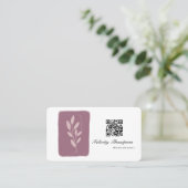 Roos Gold en Blush Horticulture QR Code Visitekaartje (Staand voorkant)