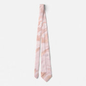 Roos Gold en Blush Marbled Groomsmen Stropdas (Achterkant)