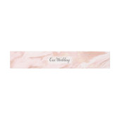 Roos Gold en Blush Marbled Wedding Belly Band Uitnodigingen Wikkel (Vlak)