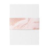 Roos Gold en Blush Marbled Wedding Belly Band Uitnodigingen Wikkel (Achterkant Voorbeeld)