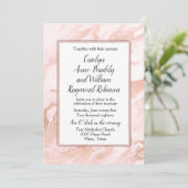 Roos Gold en Blush Marbled Wedding Invitation Kaart (Staand voorkant)