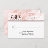 Roos Gold en Blush Marged Wedding RSVP (Voorkant / Achterkant)