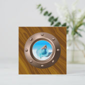 Roos Gold en Blush Nautical Afstuderen Foto Invi Kaart (Staand voorkant)